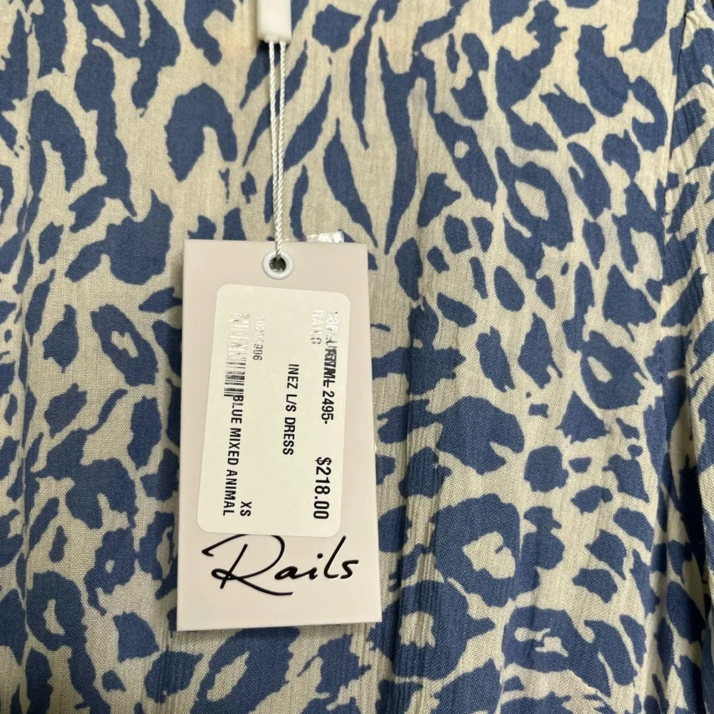 NEW Rails Inez Dress- in Blue Mixed Animal - Picture 8 of 10